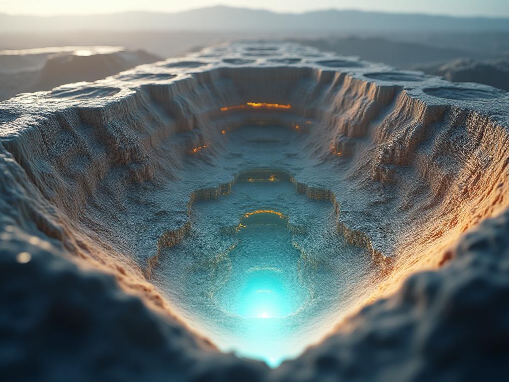 露天掘り鉱山の3D設計図
